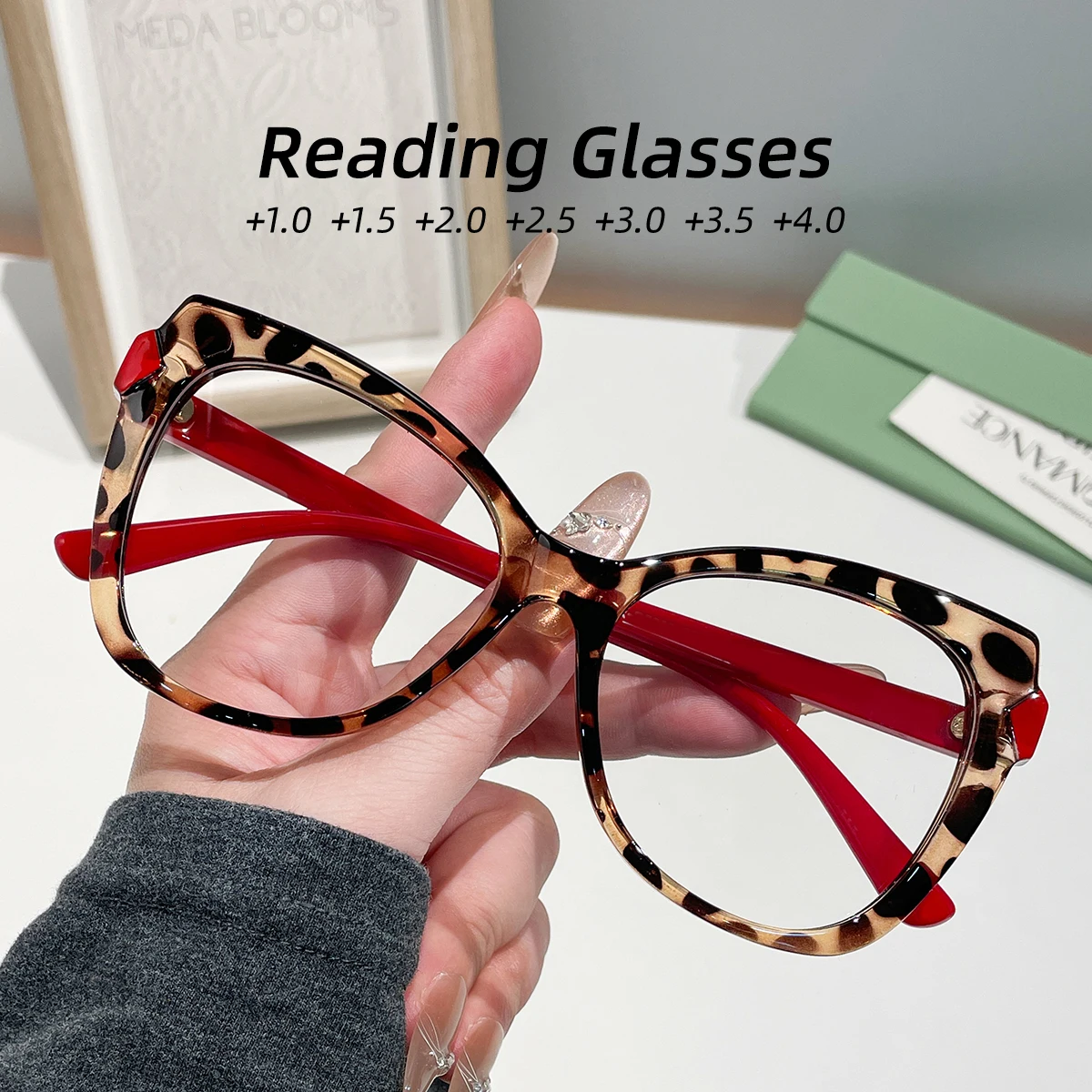 1PC Women’s Old Age Glasses, New Model, Ultra Clear, Retro Leopard Pattern, Cat Eye, High-End Feel, Natural Look, Essential Tool