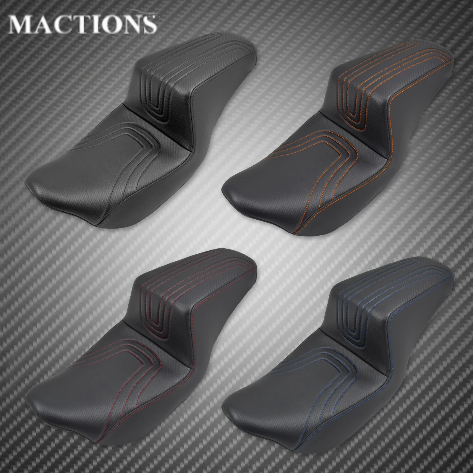 

Motorcycle Cushion Two-Up Seat Rider Driver Passenger For Harley Touring Street Glide Road King FLTR FLHT FLHR 2009-2023