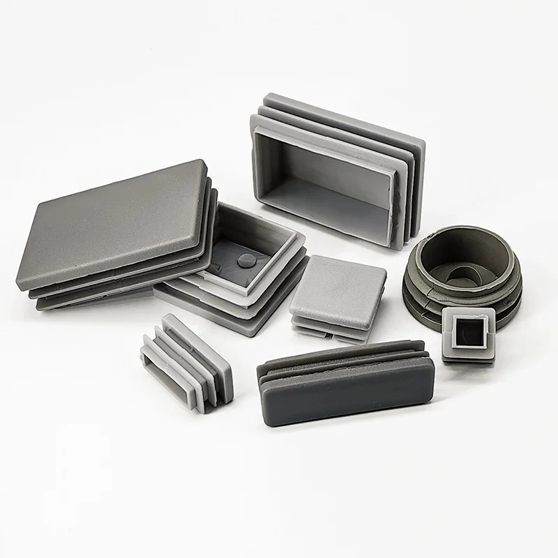 رمادي البلاستيك جولة / مربع إدراج المكونات الأثاث كرسي الجدول قدم غطاء تقطيع نهاية الغطاء