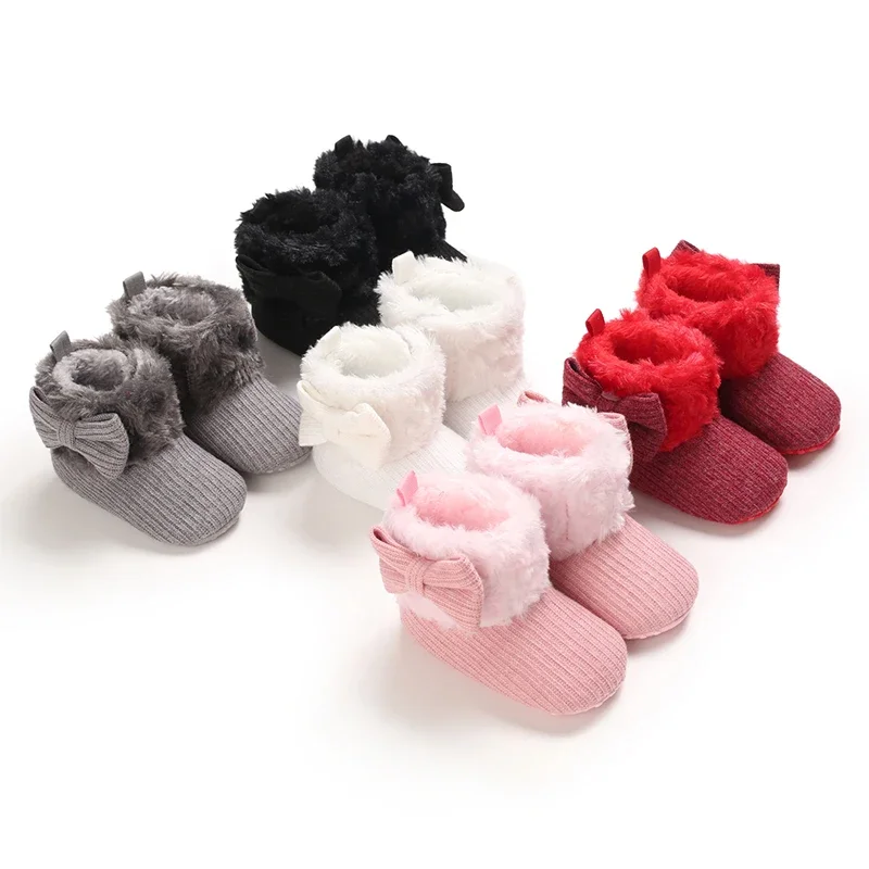 Warm winter snow baby boots, newborn soft soled boots, first walking shoes for infants and toddlers aged 0-18 months