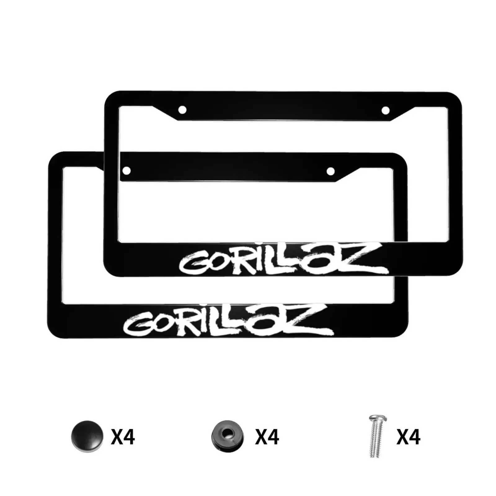 

Gorillaz Aluminum Metal License Plate Holder Car Accessory Rust-Proof Waterproof Car Decorative Tag Frames for Standard US