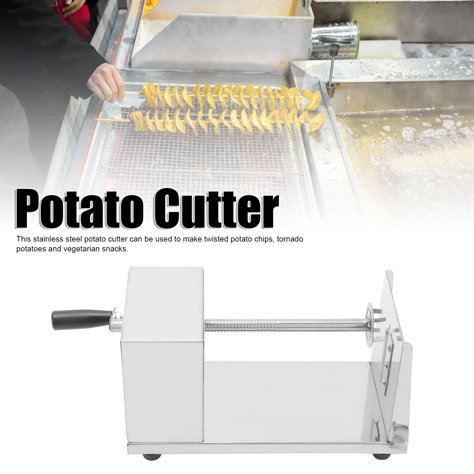 Spiral Potato Cutter Potato Cutter Manual Stainless Steel Potato Cutter Spiral Cutting Machine Kitchen Accessories Cooking Tools