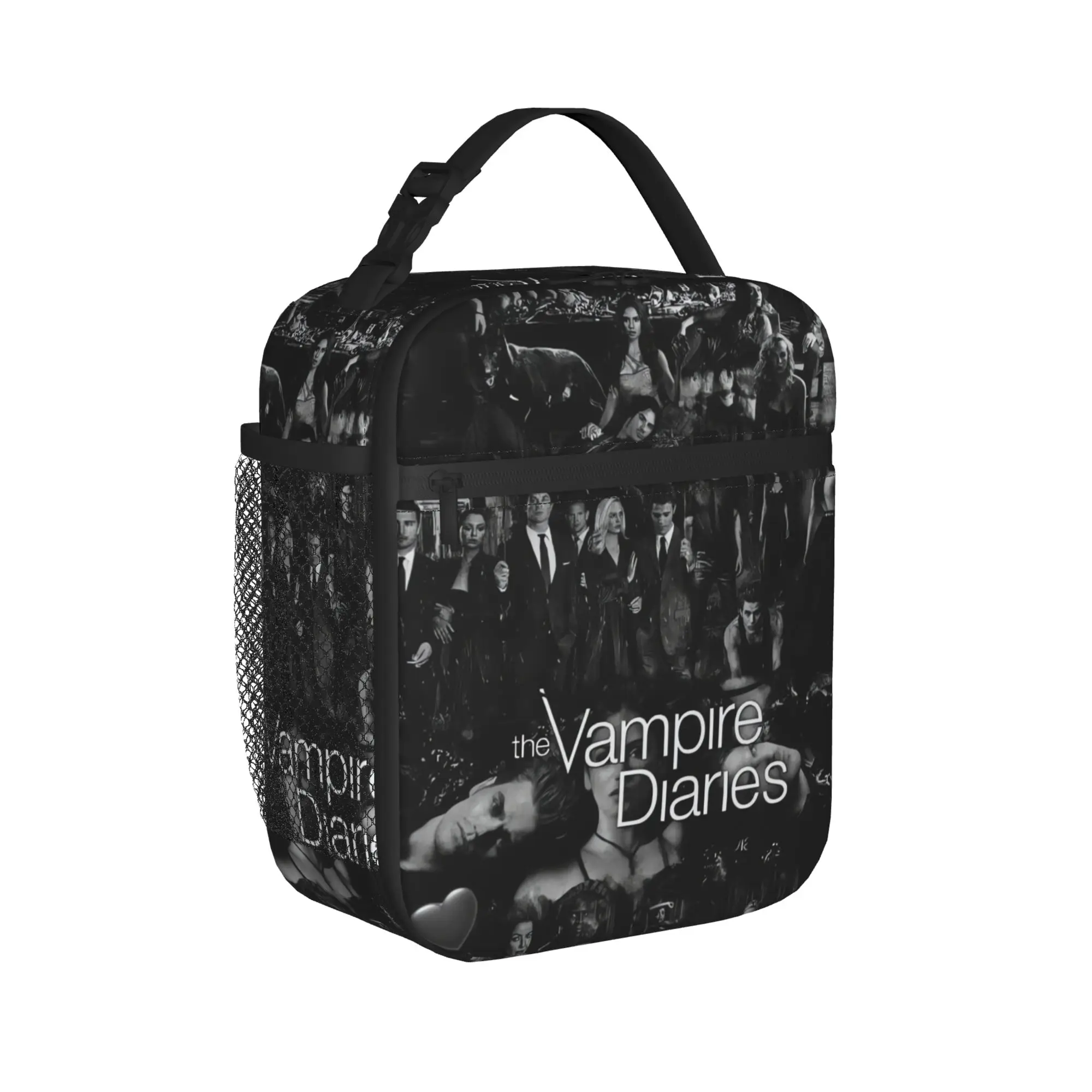 The Vampire Diaries  (19) Lunch Bag  Casual Lunch Box Travel Portable Thermal Lunch Bags For Men Oxford Print Cooler Bag