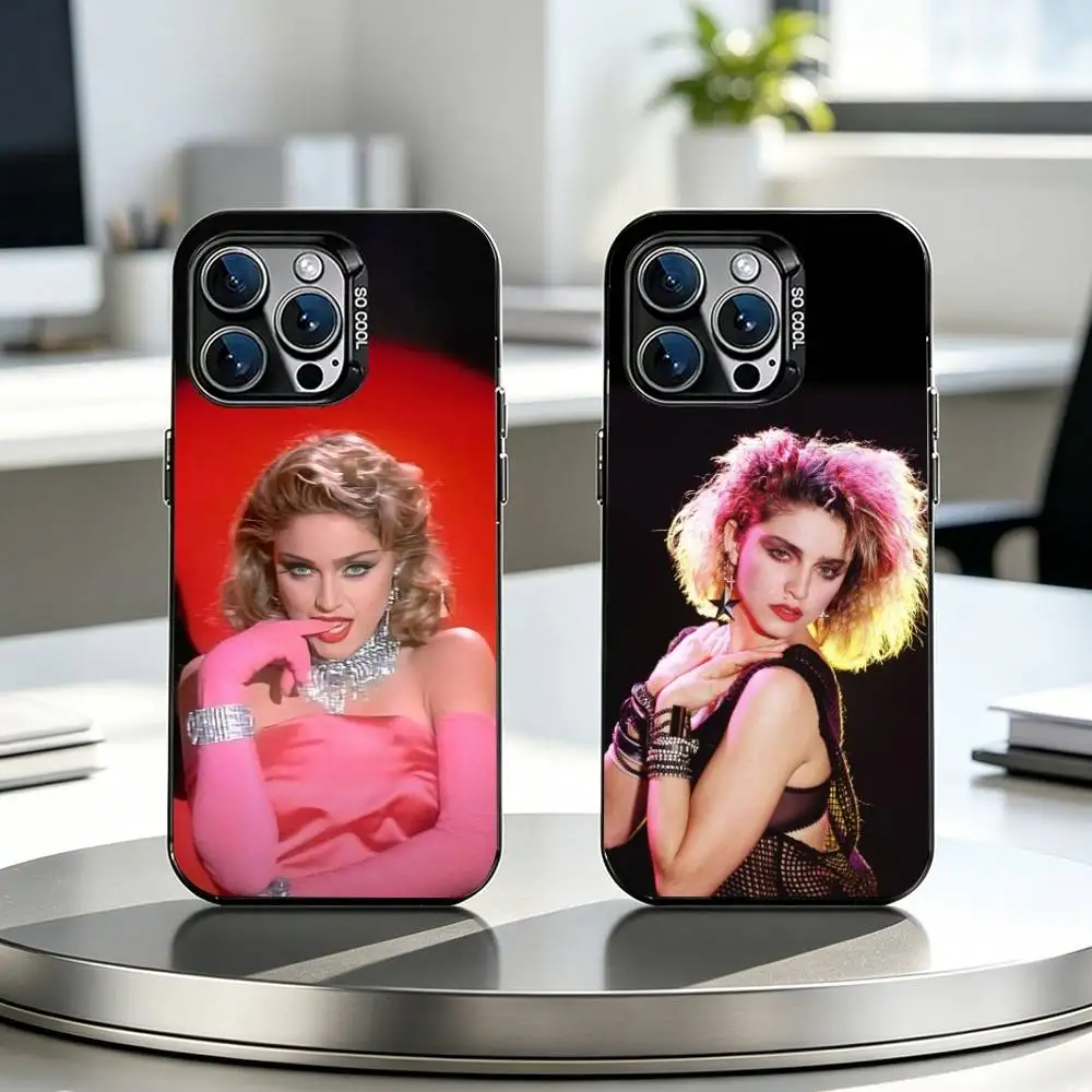 Singer M-Madonna-es F-famous Phone Case For iPhone18 17,16,15,14,13,12,11 Plus,Pro Max,XS,Colorful Silver Black Cover