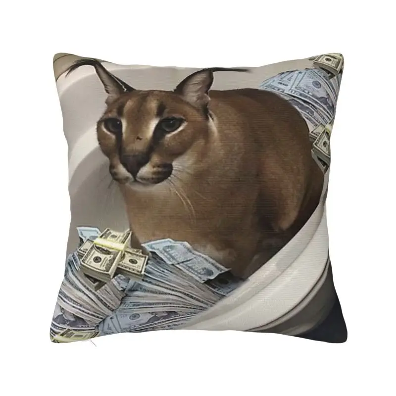 Personalized Caracal Big Floppa Cash Square Pillow Case Home Decor 3D Double-sided Printing Africa Gosha Cushion Cover for Sofa