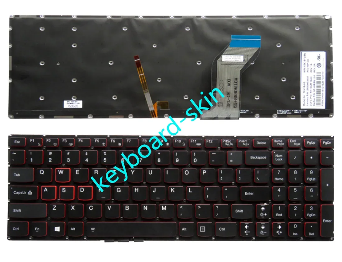 New US backlit Keyboard No-frame for Lenovo Y700-15,Y700-15ISK,Y700-17,Y700-17ISK,Y700-15ACZ,rescuer 15isk,laptop