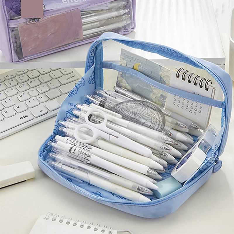 

1pc Clear large capacity pencil case INS style pencil case Waterproof portable pencil case Pencil storage case