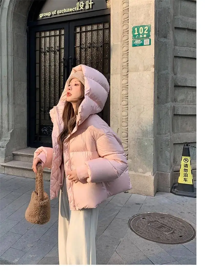 2026 New Fashionable And Versatile Western Short Style Hooded Thick Loose Winter Cotton Jacket