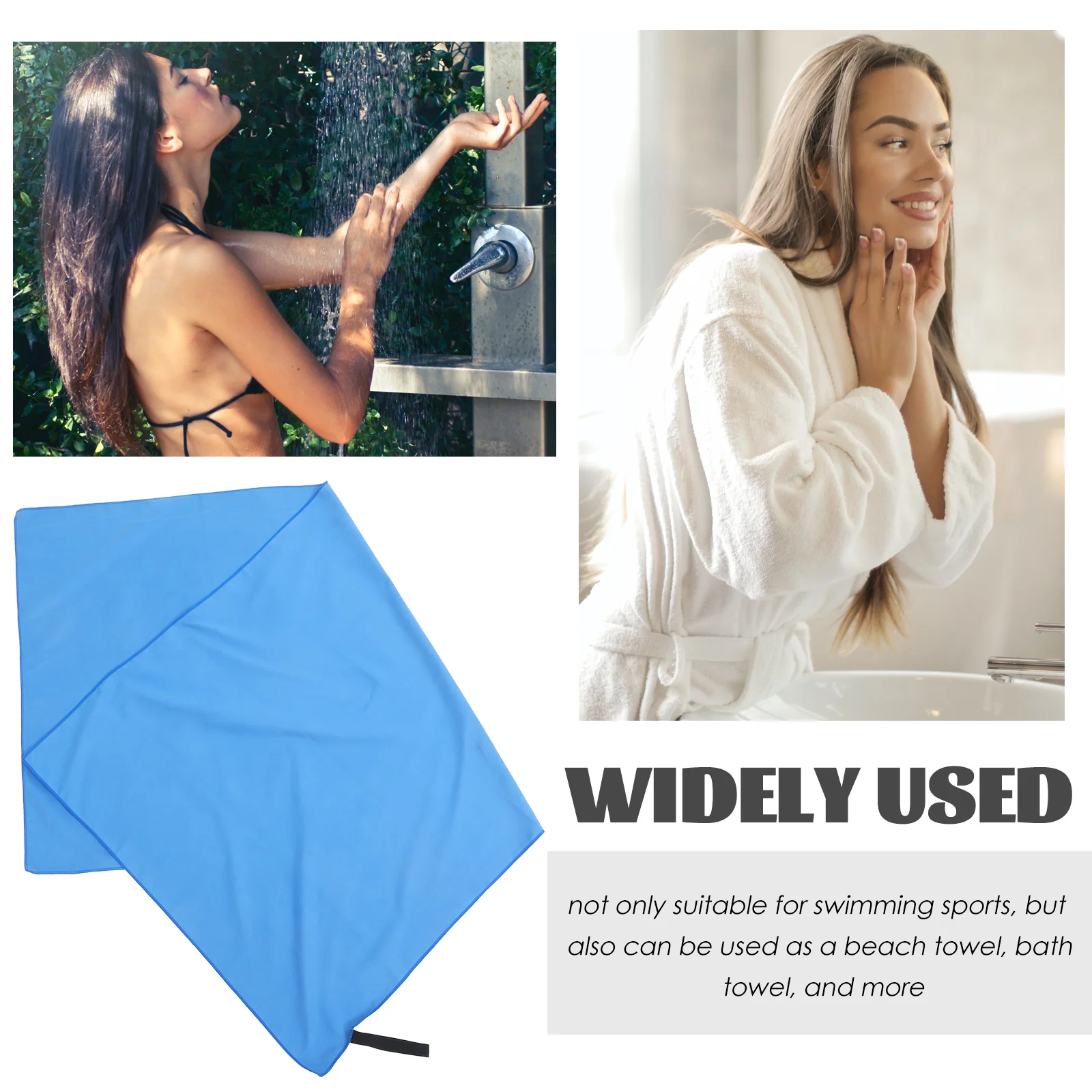 

Quick Drying Bath Towel Adult Swim Sports Blue Large Portable Gym Microfiber Towel Beach Travel No S Essential