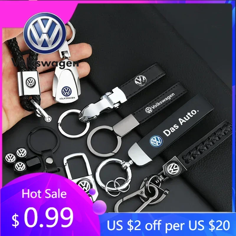 

2026 Hot Emblems For VW Volkswagen Jetta MK5 Golf Leather/Metal Alloy Car Keychain For Volkswagen VW Scirocco Jetta Beetle Golf