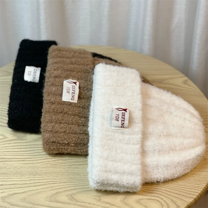 2023 Autumn/Winter New Loose Big Headband Knitted Woolen Women's Hat Warm Heap Cap Ins Show Face Small Versatile Cold Hat Trend