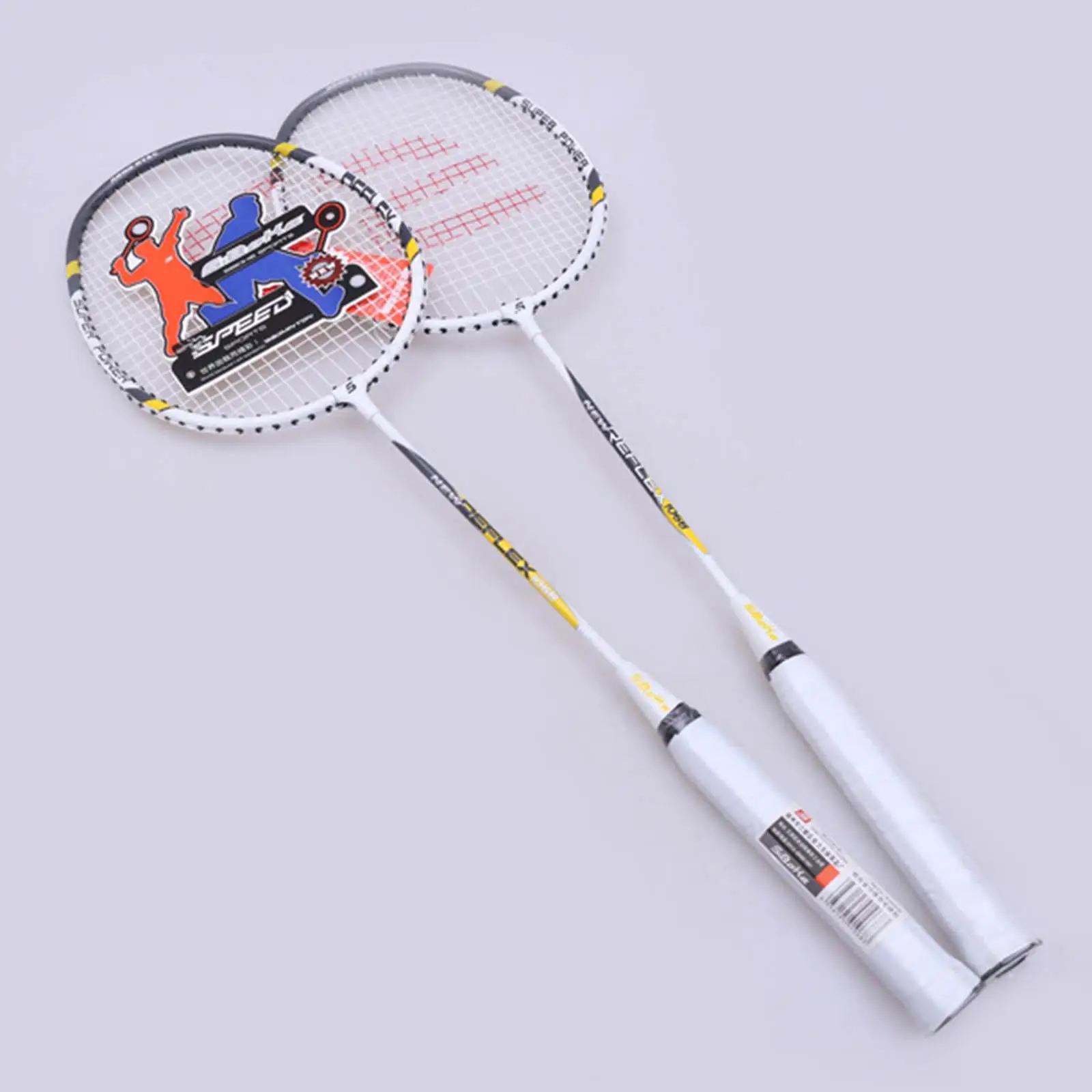 Conjunto de 2 raquetes de badminton para jogos de quintal ao ar livre, raquetes de badminton leves para iniciantes