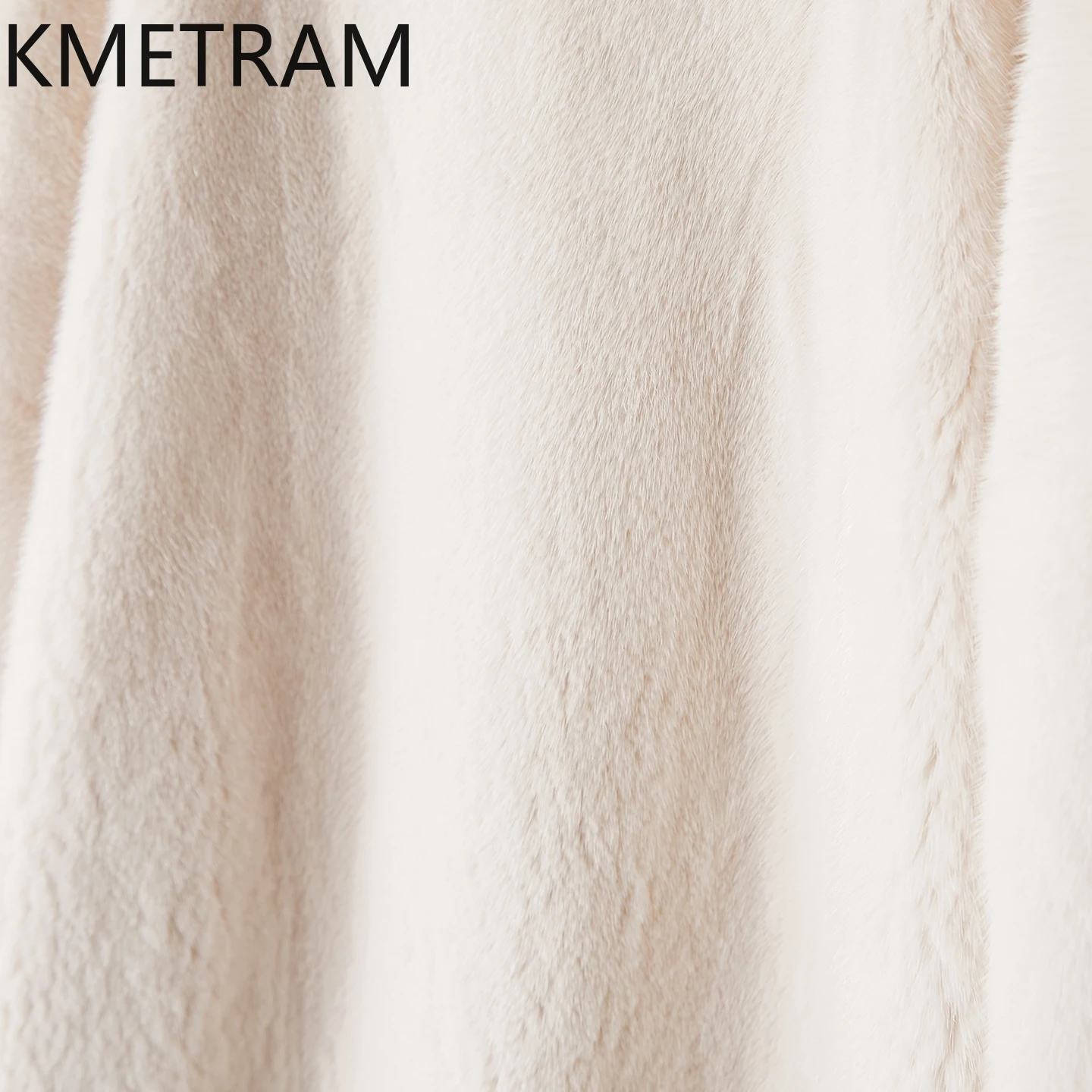 KMETRAM 100% piel de visón Natural chaqueta de invierno para mujer abrigo de piel auténtica Beige longitud media calidez nueva ropa de abrigo 2025 fourrures femmes