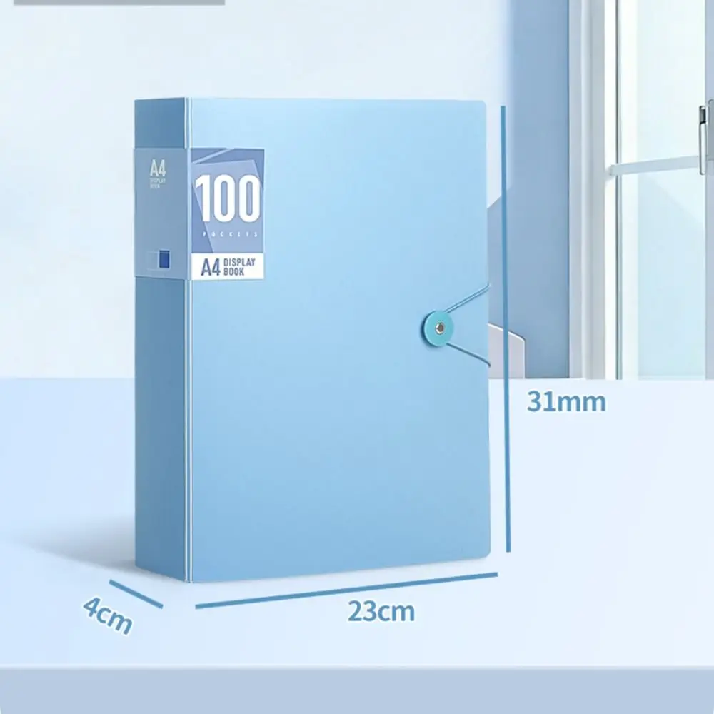 20/30/40/60/100Pockets Morandi Color A4 Display Book With Elastic Buckle Large Capacity File Organizer Paper Storage Binder view 6