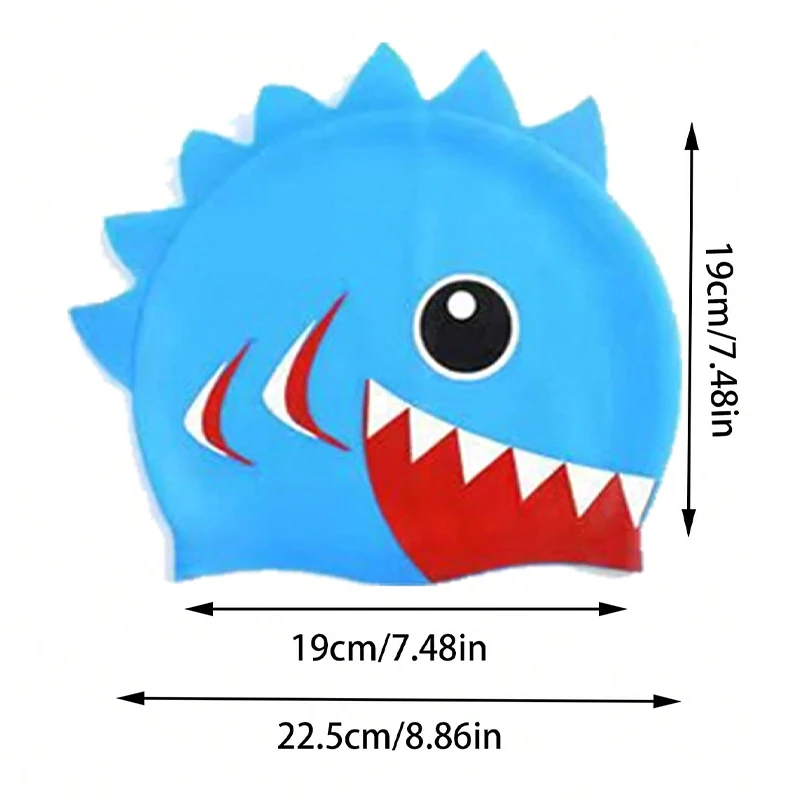 Children\'s Cartoon Silicone Swimming Hat Shark Silicone Swimming Hat Butler Head Cute Personalized Printed Swimming Hat