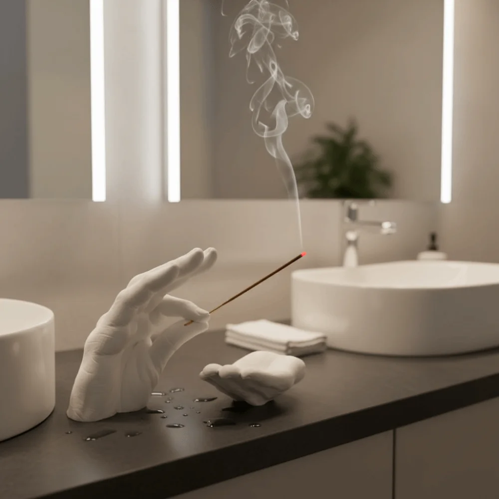 Resin Palm Shape Incense Holder Simulated Quaint Incense Stick Holder Decorative Gesture Aromatherapy Incense Censer Yoga Room
