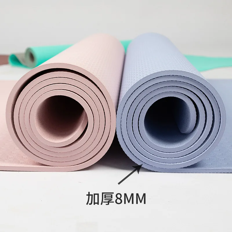 In stock wholesale tpeYoga Mat Thickened 8mm  Printablelogo Factory direct sales One Delivery Is Supported.