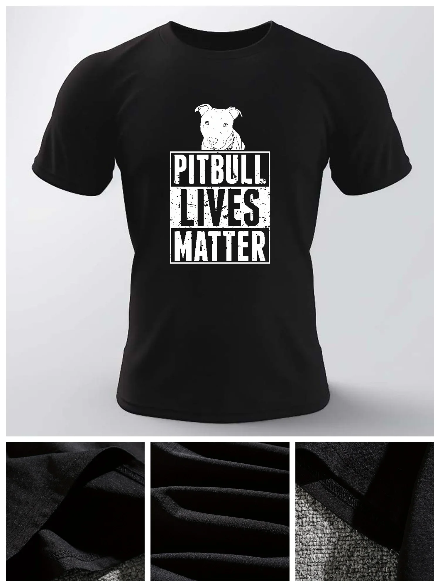 

Pitbull Lives Matter Print T-shirt For Men Casual Short Sleeve Top Mens Clothing