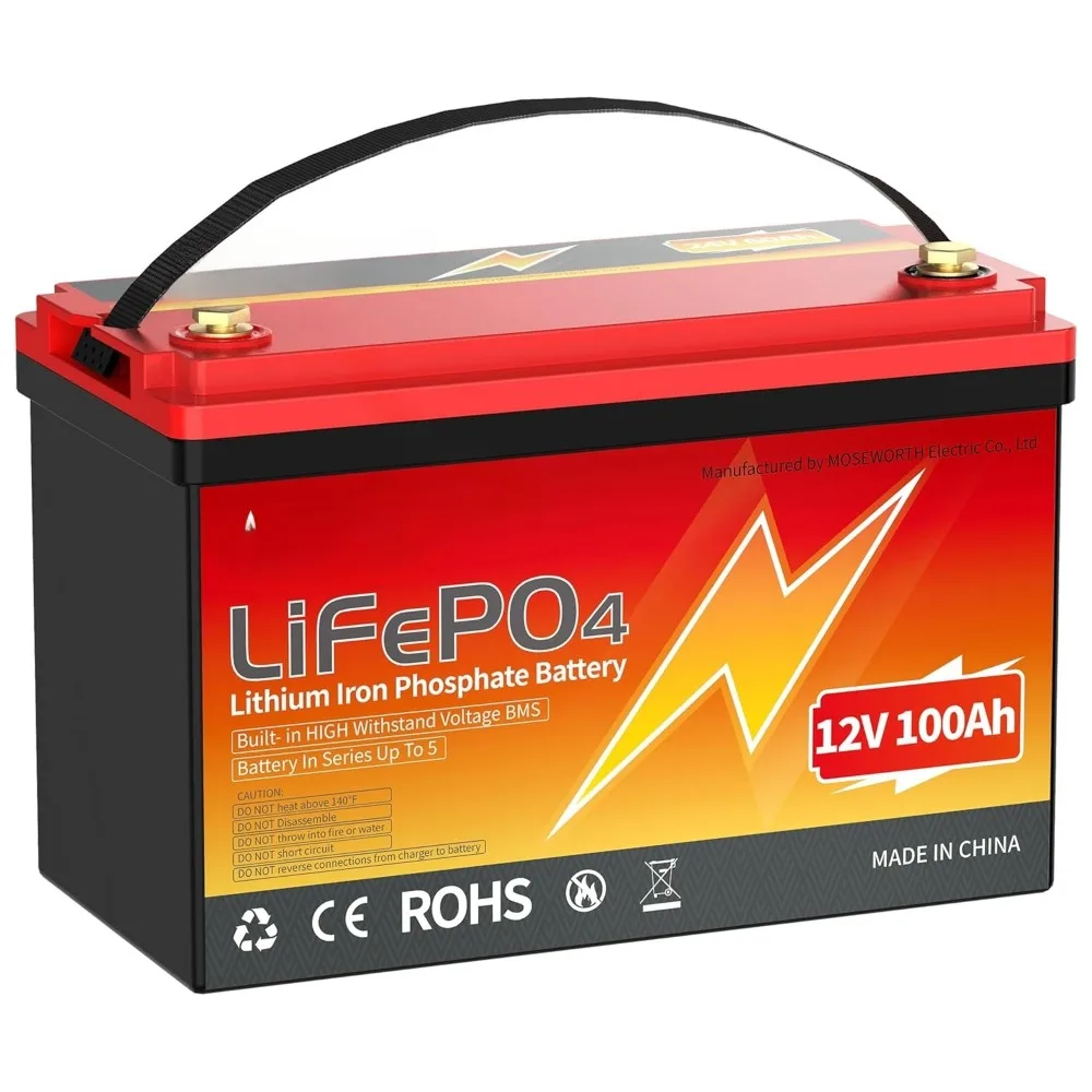 

Литиевая батарея LiFePO4 12В 100Ач - Встроенная BMS 100А, защита от низких температур, 15000+ циклов заряда/разрядки - Литий-железо класса А, на заказ