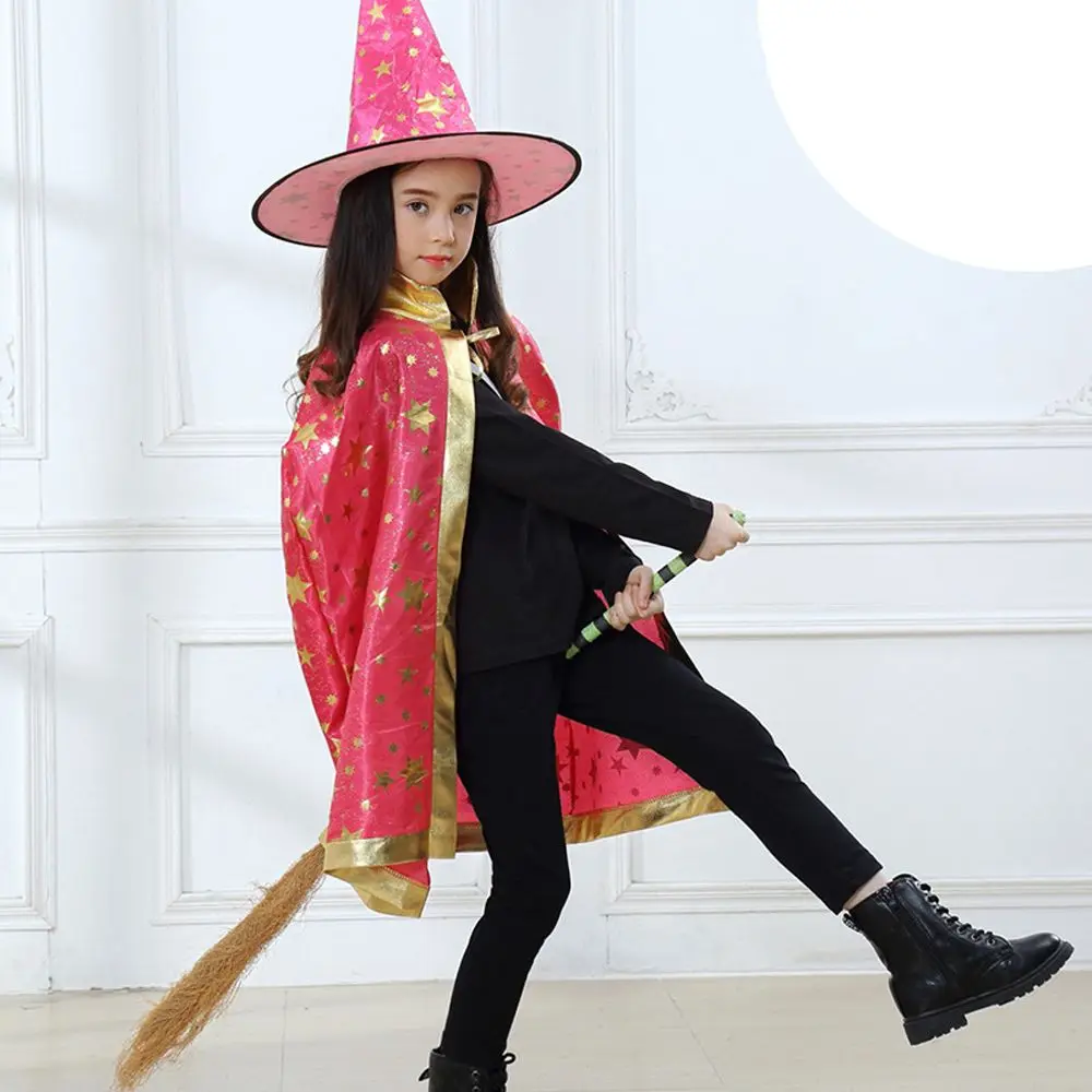 

Funny Unisex Star For Boys With Wizard Hat Children Cosplay Costumes Scary Costumes Halloween Cloak Sets Performance Clothes