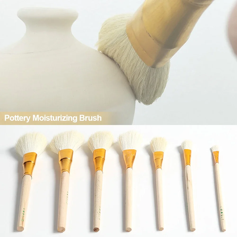 Pottery Clay Wool Brush Tools for Ceramic Glaze/Painting Sweeping Dust Moisturizing and Complementary Color Ceramic Coloring Pen