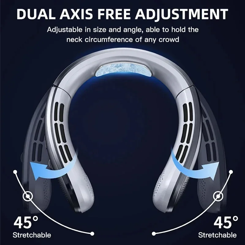 Xiaomi 8000 mAh USB Hängenden Hals Fan Tragbare Blattloser Mini Wiederaufladbare Stumm LED Digital Display Elektrische Fans Luftkühler neue