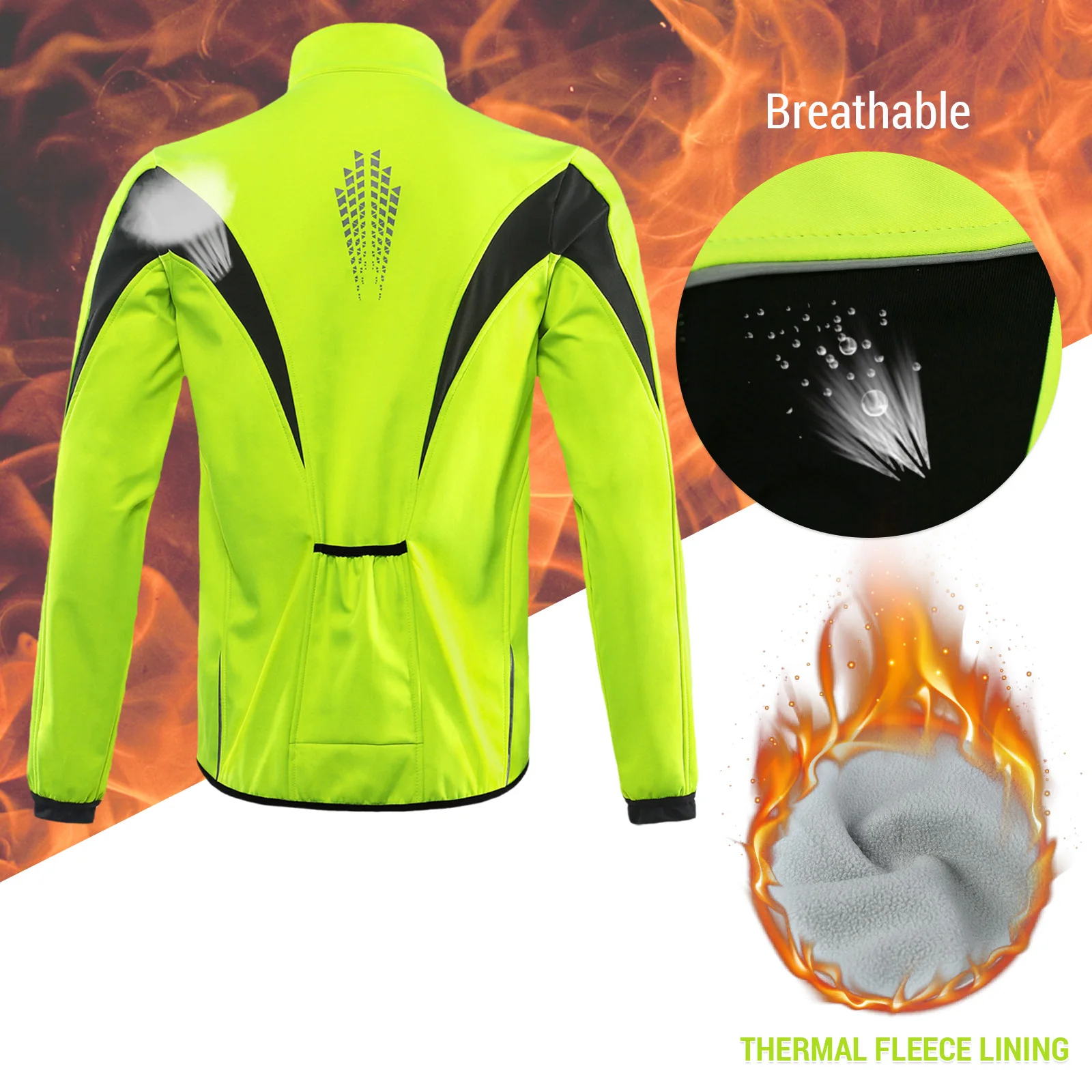 Winter Warm UP Cycling Jacket Breathable Bike Outerwear Windproof Waterproof Cycling Jacket