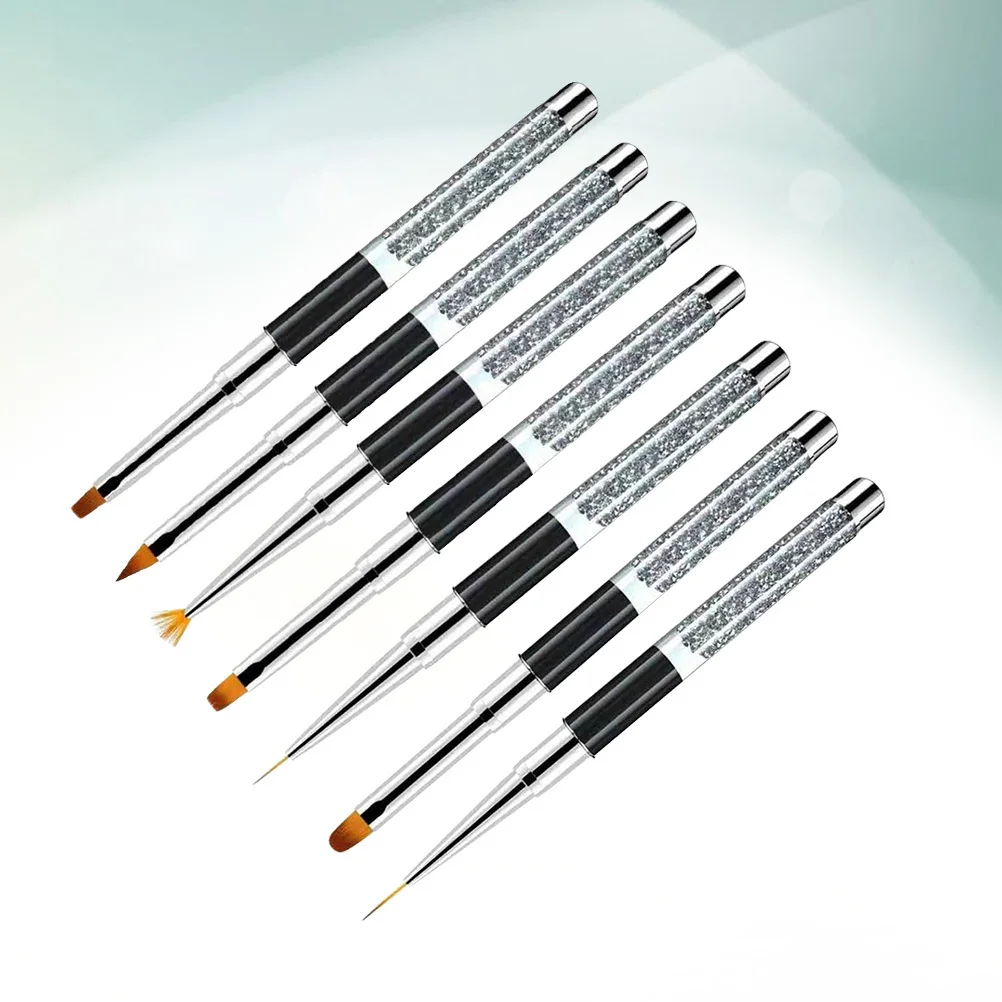 7 قطعة مقبض الحفر مسمار الفن مجموعة فرشاة قلم مادة متينة وظائف مختلفة غرامة مسمار الفن العمل المهنية المنزل استخدام هدية