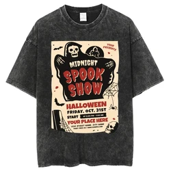 Midnight Spook Show Halloween Tshirt Men Women Unisex Cotton T-shirt Halloween T Shirt Y2K Clothing KanyeTop Tee