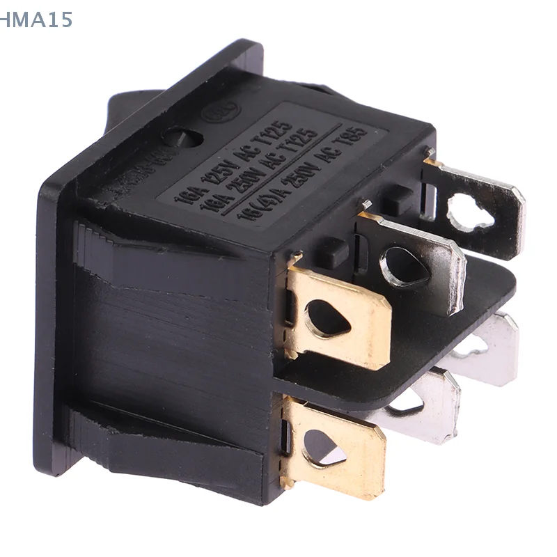 [EL] 16A 250V AC KCD3-606 مفتاح هزاز مزدوج 6Pin مع ضوء ON OFF مفتاح طاقة سخان كهربائي