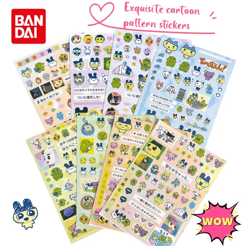 Adesivos Bandai Tamagotchi Mametchi Kuchipatchi de alto valor cromático, criativos, de desenho animado, para diário, DIY, à prova d'água.