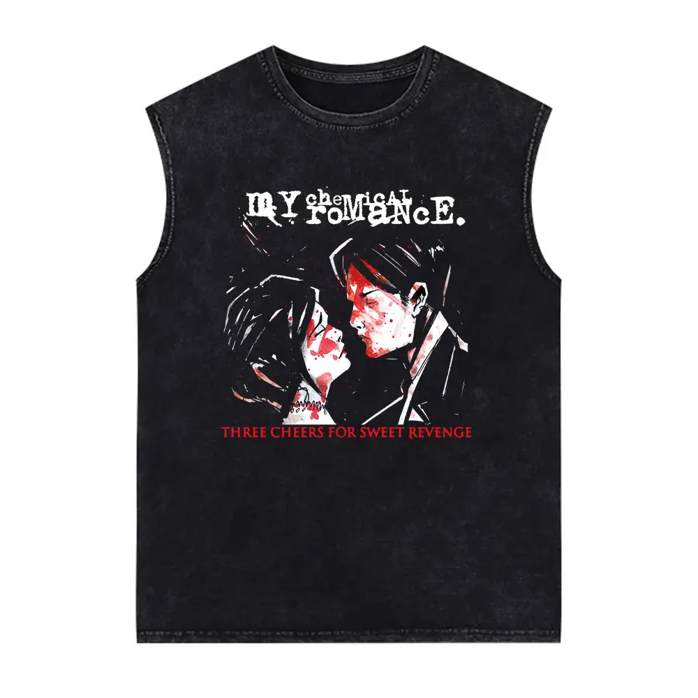 

My Chemical Romance Three Cheers for Sweet Revenge Washed Tank Tops Men Women Parade Punk Emo Rock Band Sleeveless Vest T-shirt