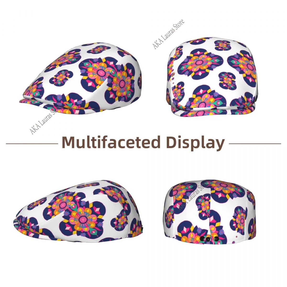 Newsboy Cap Indian Pattern Vintage Casual Cap Berets Visor Gatsby Flat Ivy Hat Elegant Men's Beret