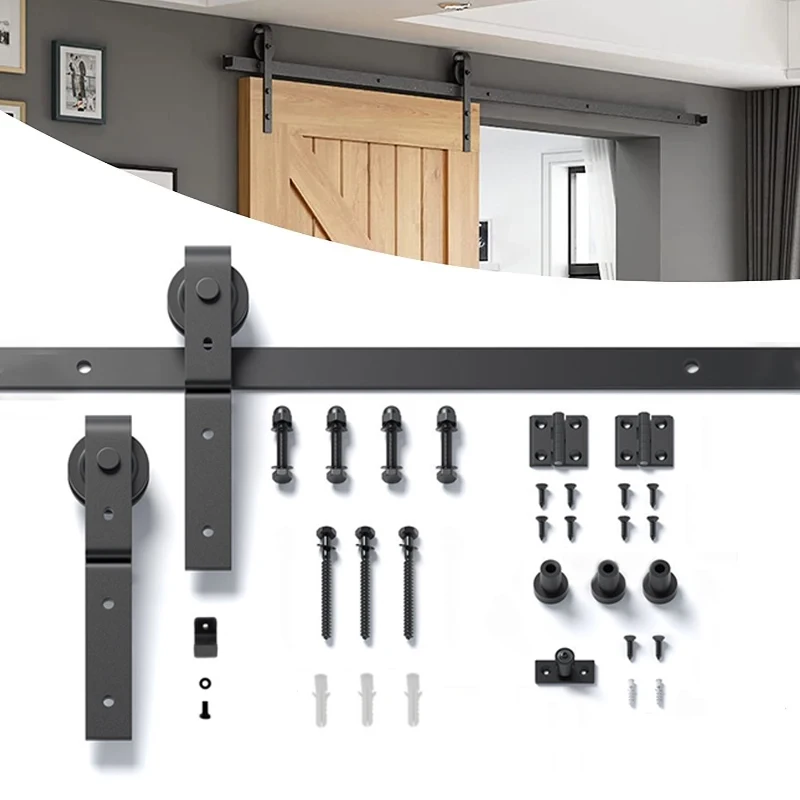 

Mini Barn Door Sliding Kit Sturdy Hardware Set For Cabinet Doors Rail Kit Smooth Silent Easy Install Home Floor Hanger Accessory