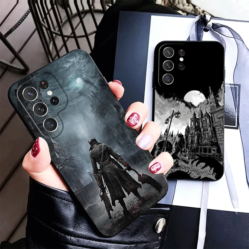 B-Bloodborne Game Silicone Phone Case for Samsung Galaxy S24 S26 Ultra S25 Edge S23 Plus S22 + S21 S20 FE 5G Black Soft Cover Ga