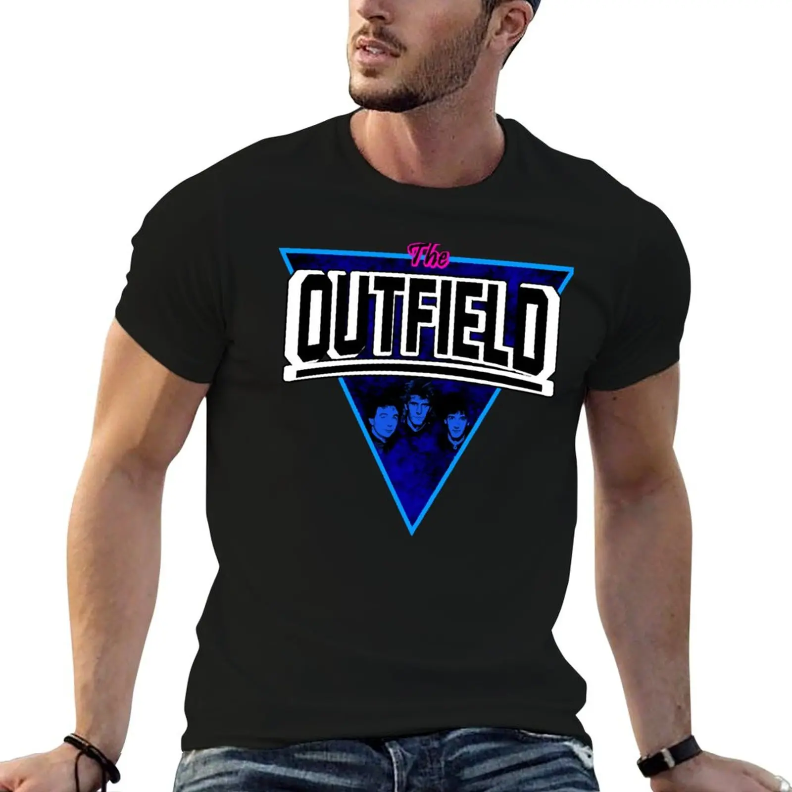 Camiseta Outfield para hombre, camiseta de algodón, camiseta 100% con estampado personalizado