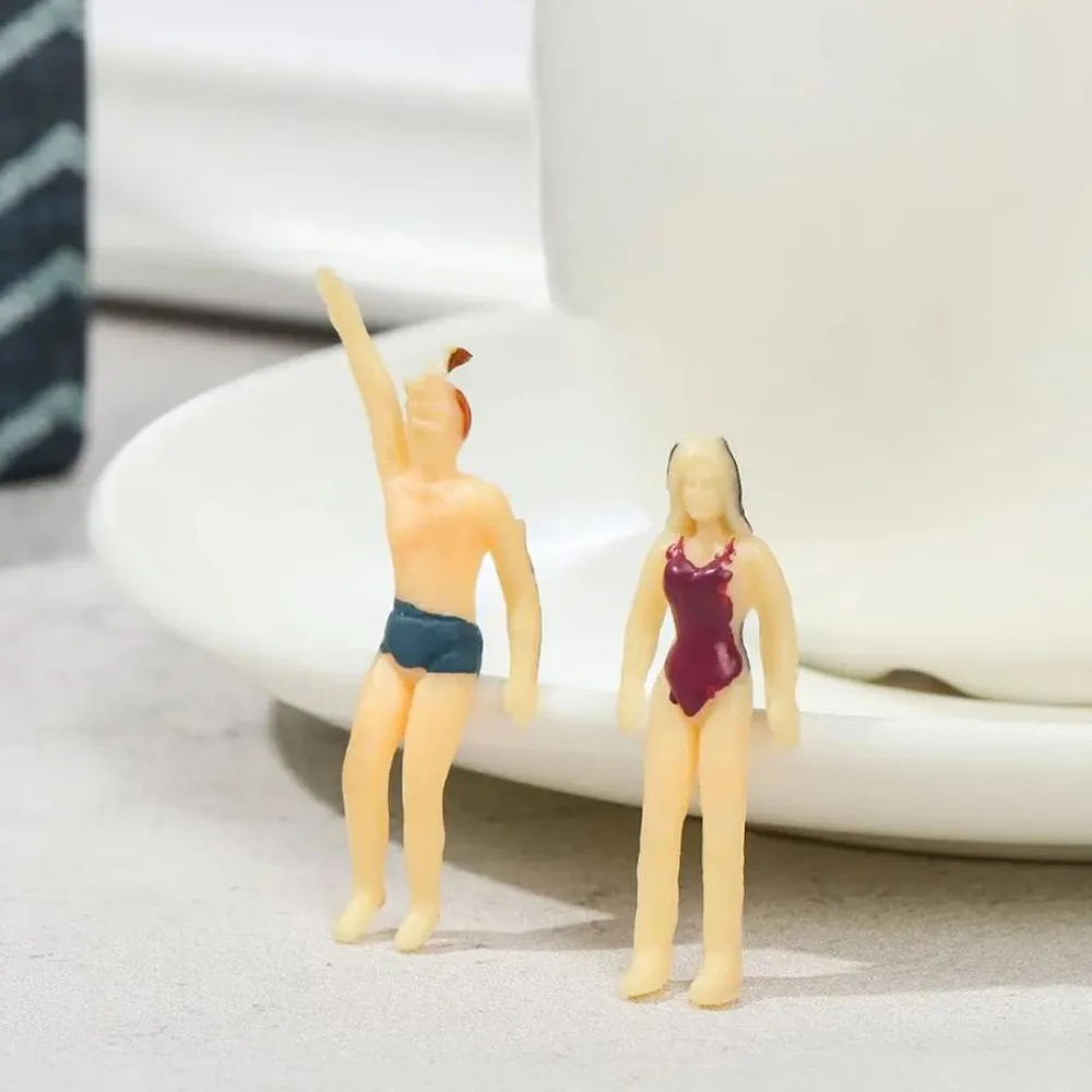 10Pcs Miniature Different Poses Colorful Plastic Swimming People 1:100/1:150/1/200/1:75/1:50 Scale Swimming Figures Model
