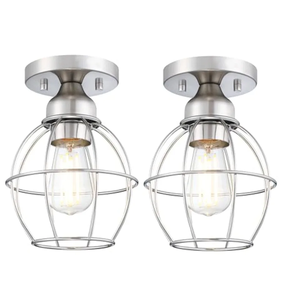 

Полувстраиваемый потолочный светильник для улицы и помещений, цоколь E26, макс. 60 Вт, металлический корпус и металлическая защитная сетка, лампа в комплект не входит.