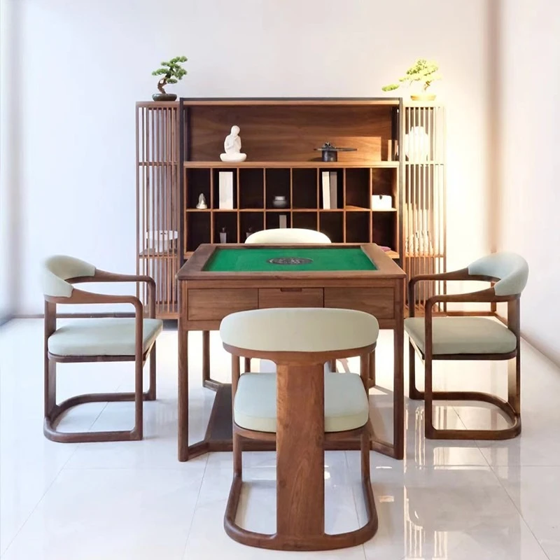 

Mahjong table, dual-purpose black walnut, fully automatic modern solid wood new Chinese chess and card table electric