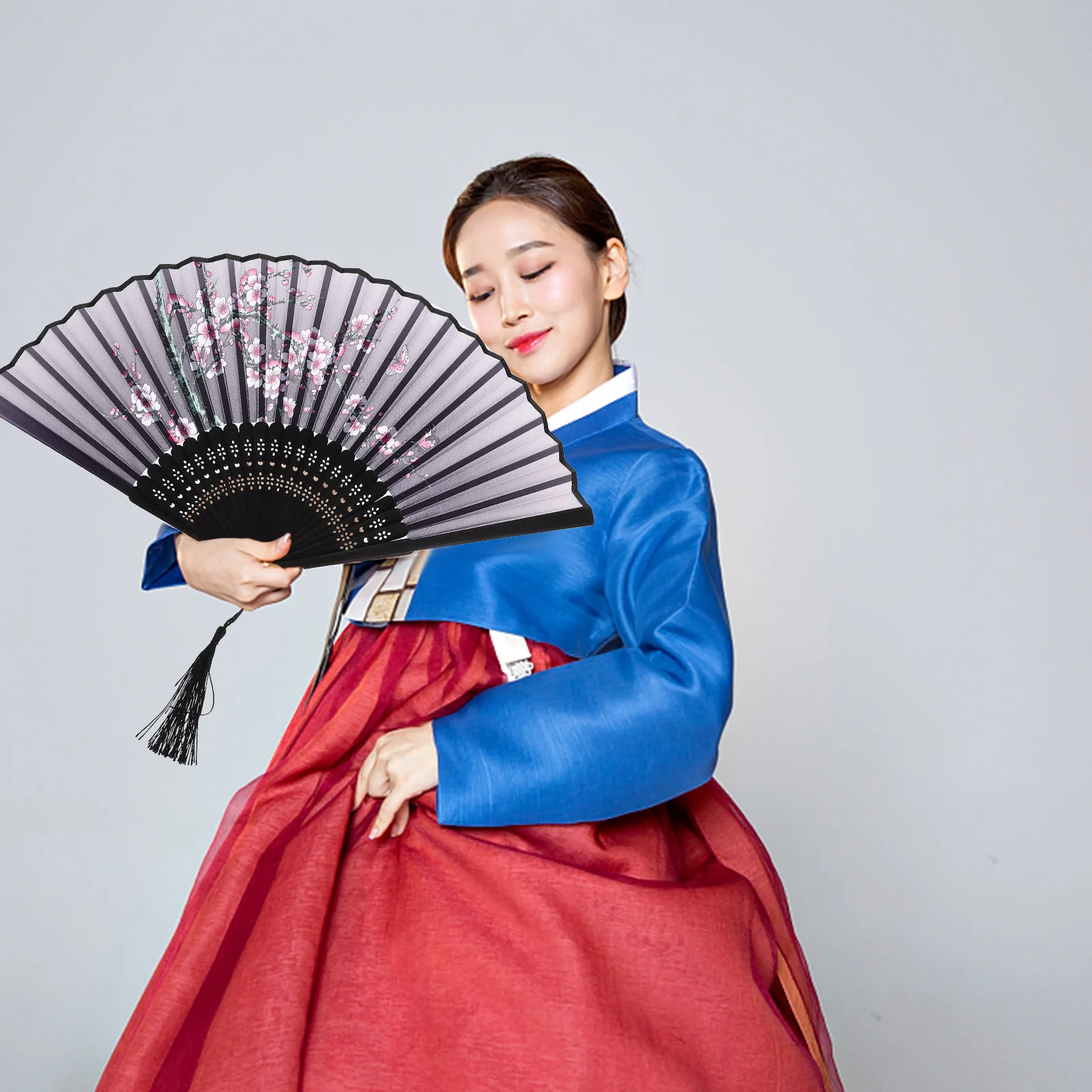 

3Pcs Dance Hand Fan Bamboo Folding Fan Style Elegant Lightweight Cooling Photo Prop Hand Fans Bamboo Folding Fans