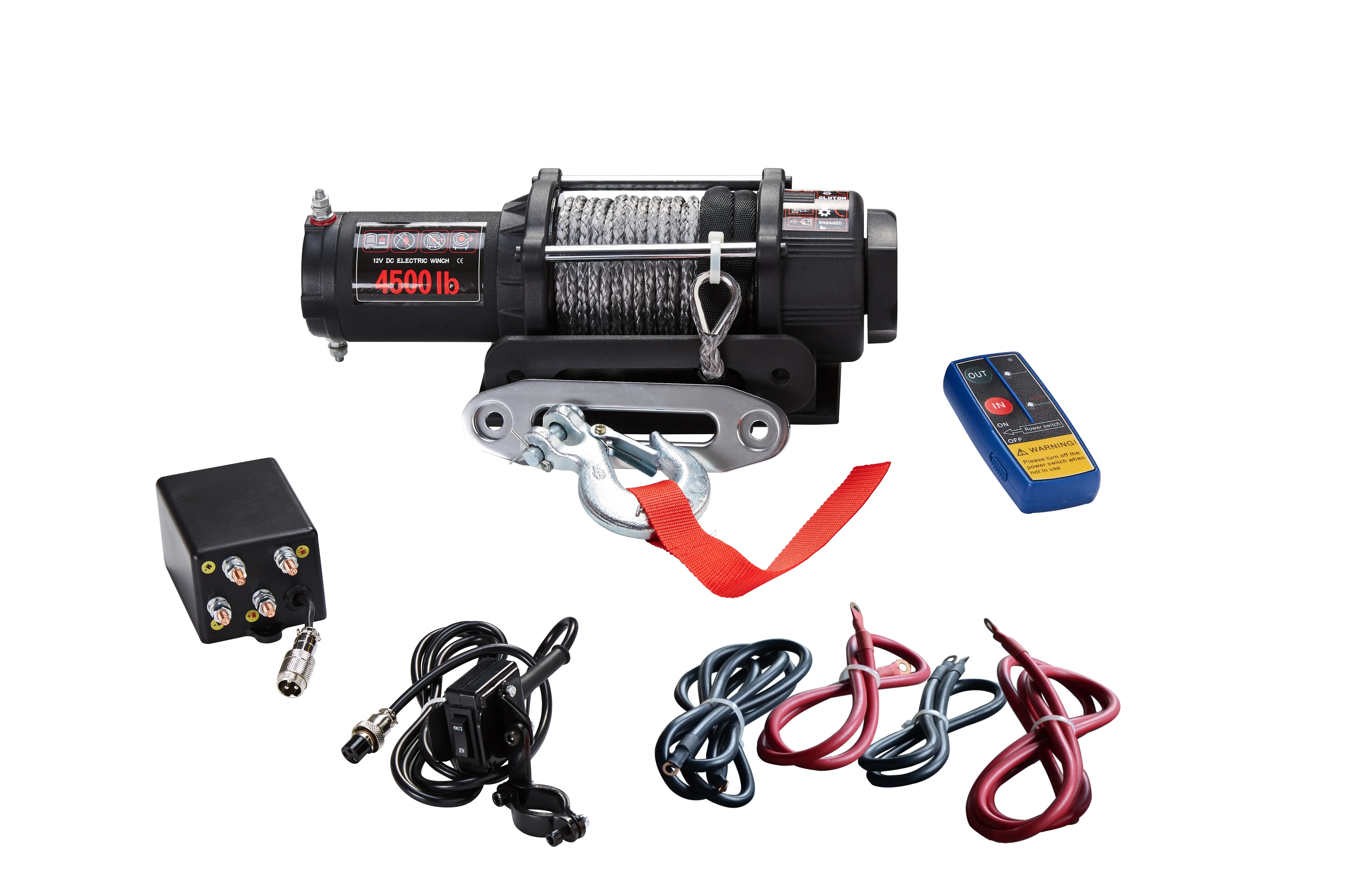 pulling 12v 24v mini electric winch with synthetic rope