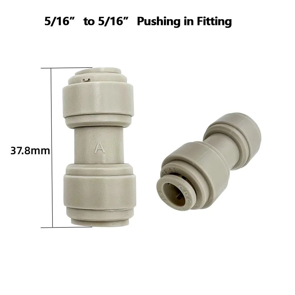 Home Brewing CO2 Beer Gas Push In Fitting, Air Water Hose Tube Connector, 5/16