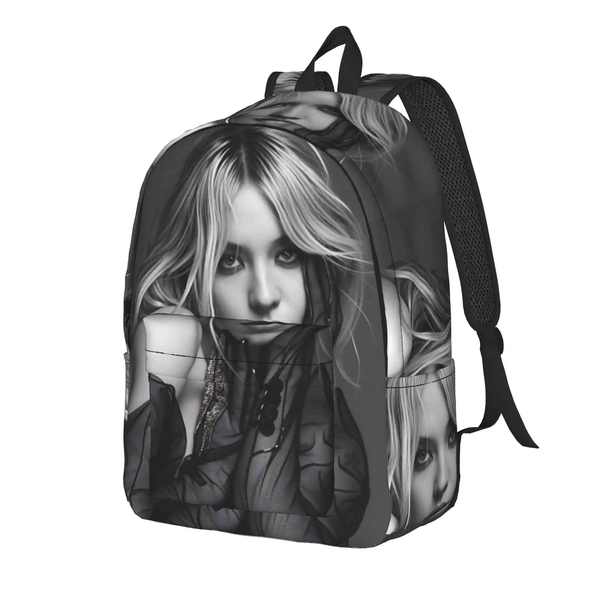 Actor Sydney Sweene Backpack  Boy Polyester College Backpacks Breathable Streetwear High School Bags Rucksack
