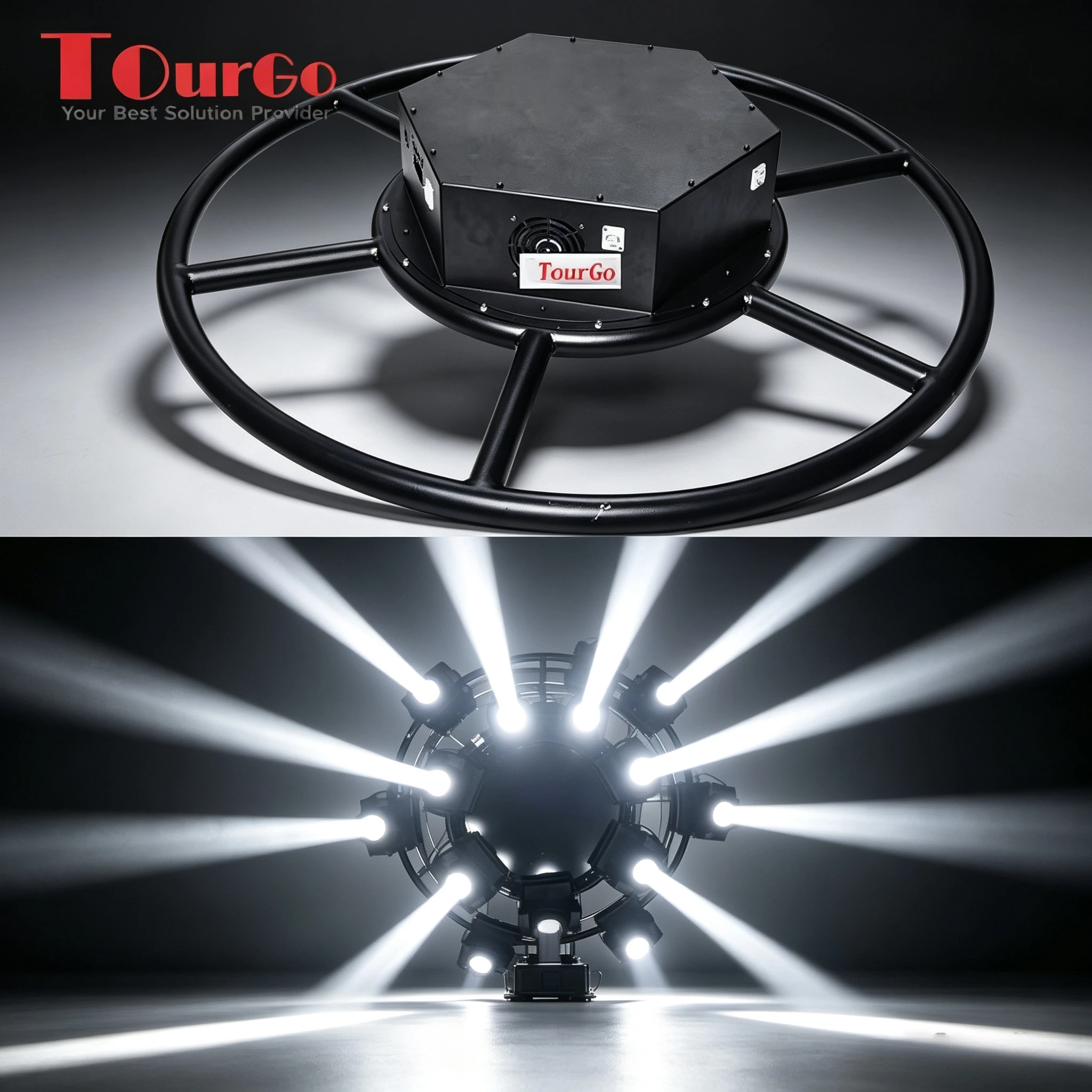 Customized Colorful Rotary Circle Lighting Revolving Truss