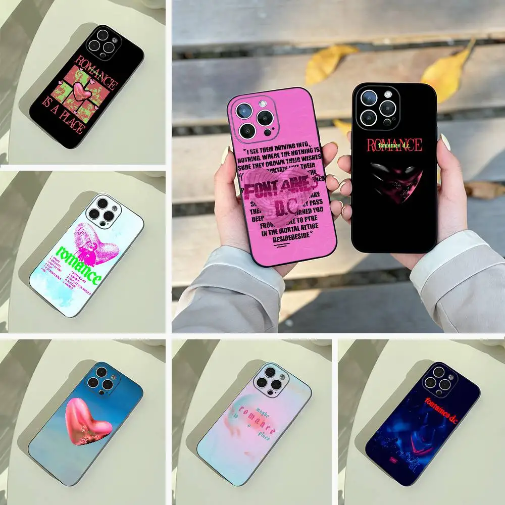 

Fontaines -DC Romance Wear-resistant Phone Case For iPhone 17,16,15,14,13,12,11 Pro Max,16Plus,XS Soft Black Cover