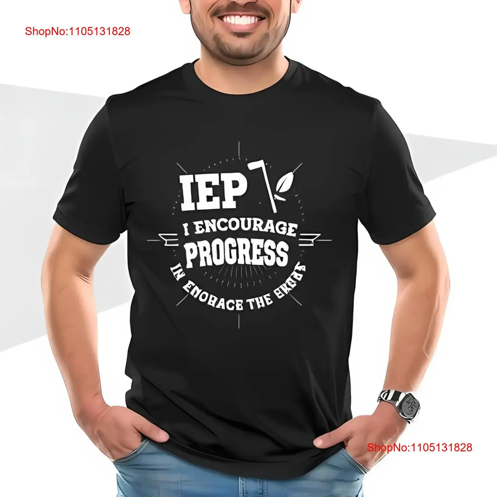 IEP Cotton  T Shirt I Encourage Progress with Clean All vintage Washed Stretched Versatile Unisex homme Soft graphic Slightly