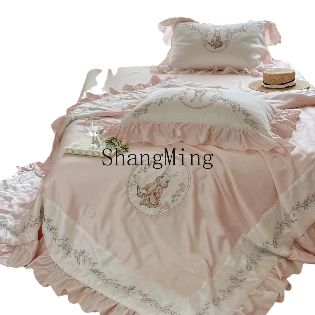 

DSA Tencel Embroidery Xia Liang Quilt Air Conditioning Quilt Four-piece Machine Washable