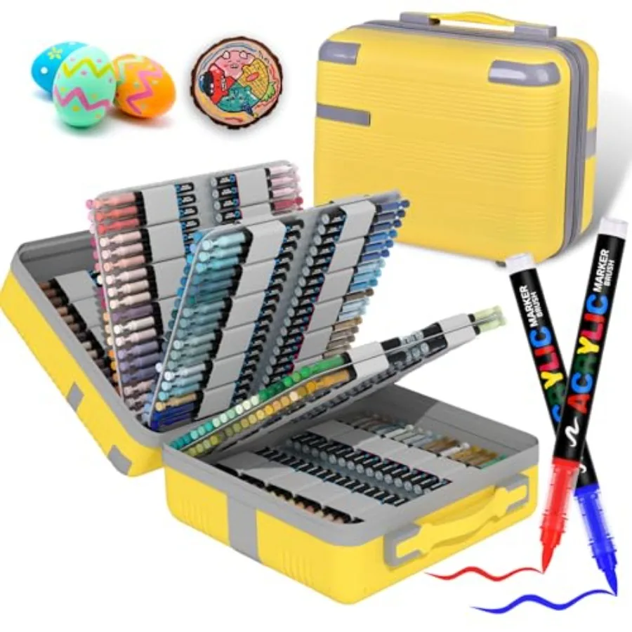 

Набор акриловых маркеров 360 цветов с мягким наконечником-кистью, на водной основе, не растекаются, премиум-качество, для творчества и рукоделия - F