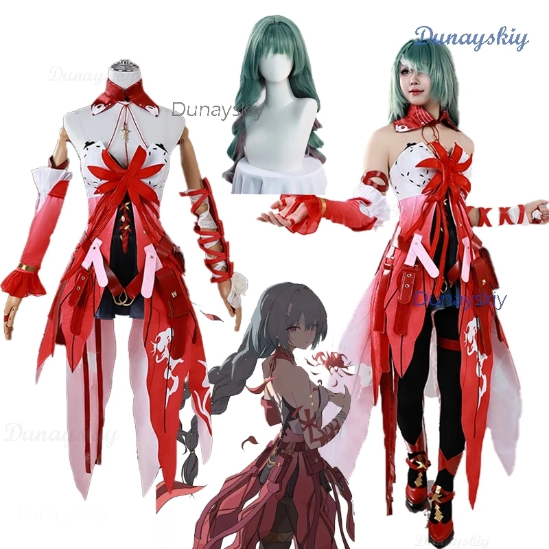 

Phrolova Cosplay Costume Wig Game Wuthering Waves Red Dress Uniform Women Sexy Clothes Outfit Halloween Christmas Party Clothes