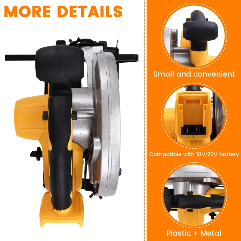 7 Inch Brushless Electric Circular Saw Cordless Board Cutting Machine Woodworking Power Tools For Dewalt 18V 20V Battery